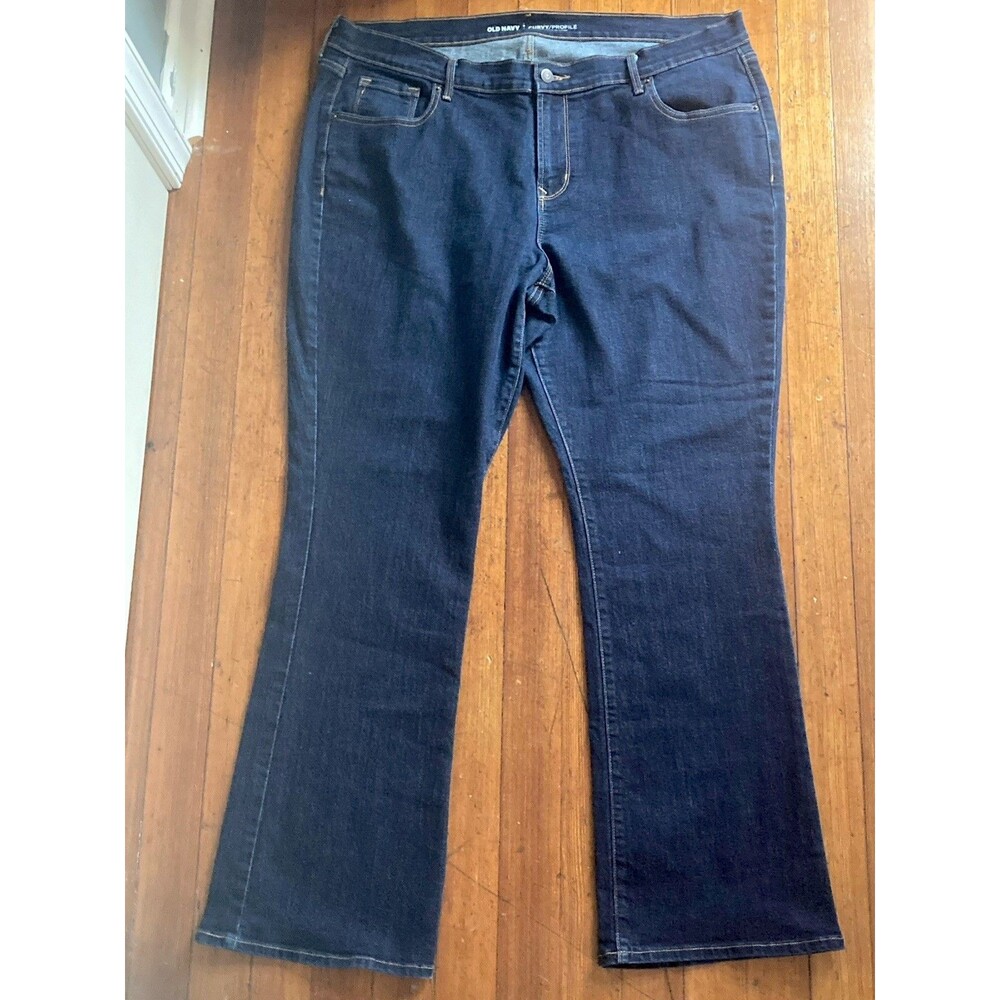 Old Navy Curvy Profile Flared Blue Jeans Women 18 NWOT New Without Tags Stretch